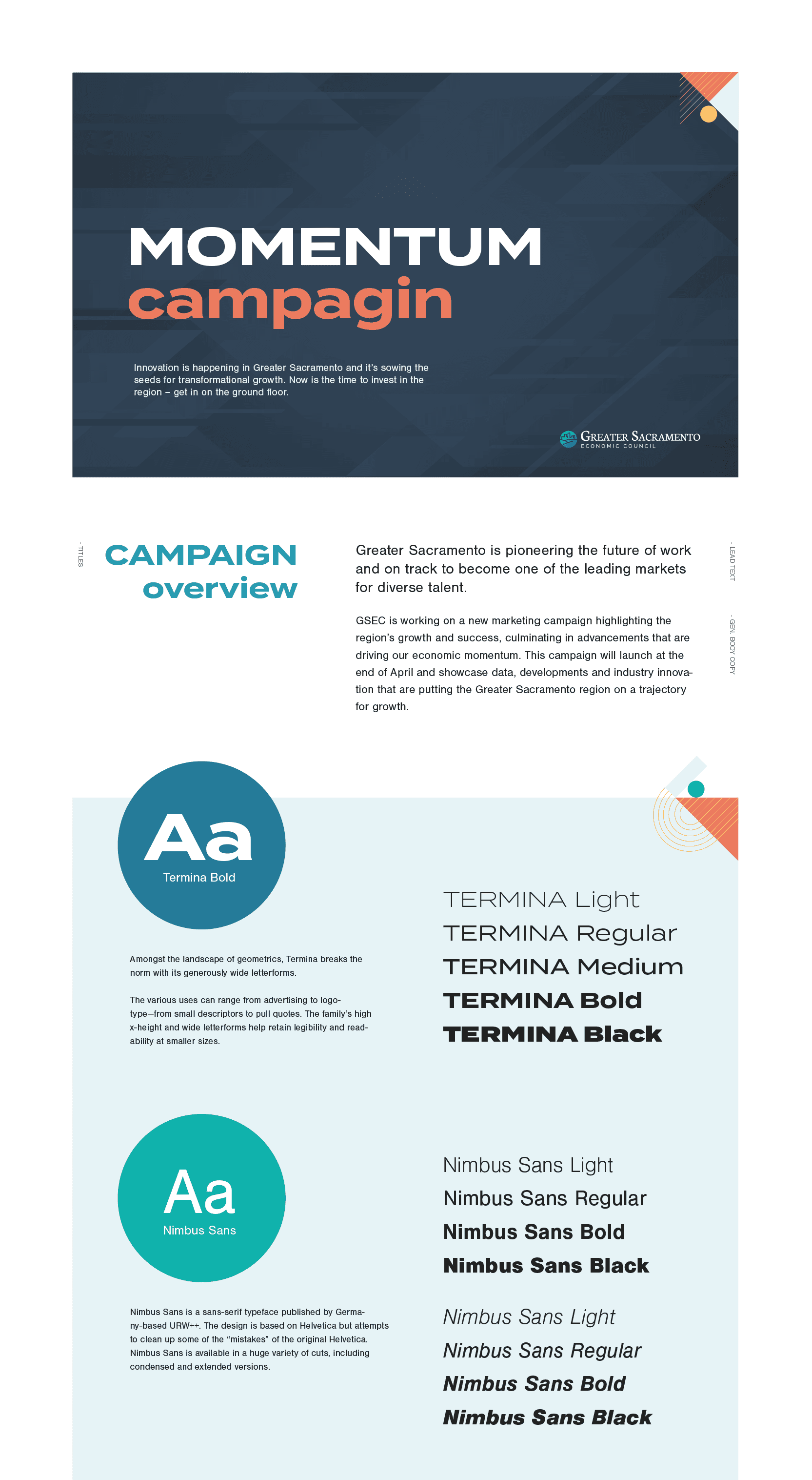 Joint Medias | Creative direction and campaign design project for the Greater Sacramento Economic Council Momentum Campaign | Typography